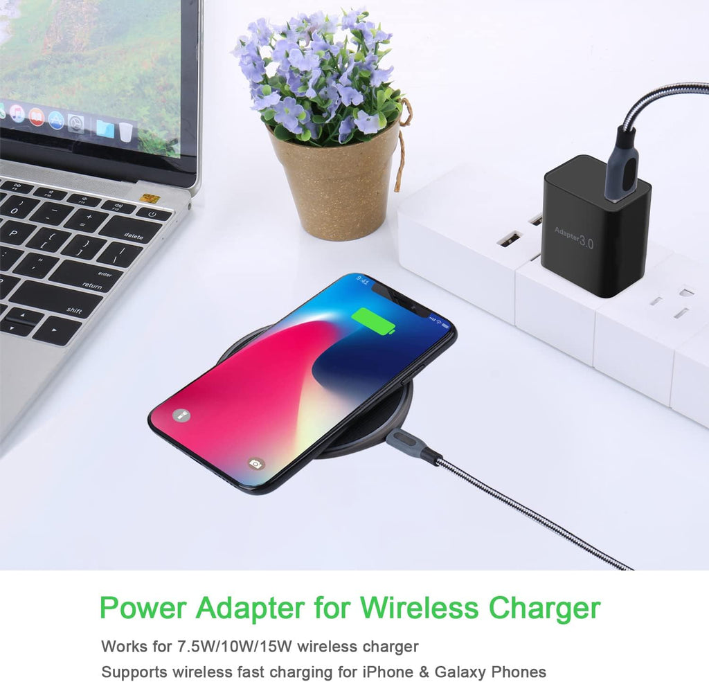 Fast Charge 3.0 USB Wall Charger [4-Pack] 5V 3A Fast Charging Block 18W QC Power Adapter for Wireless Charger Stand