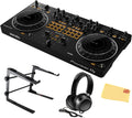 DJ DDJ-REV1 Scratch-Style 2-Channel DJ Controller for Serato DJ Lite - Black Bundle with Laptop Stand, Headphones