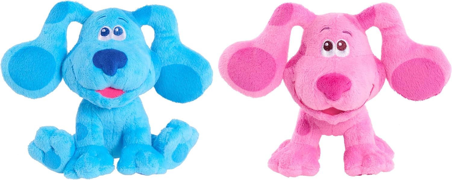 Blue’s Clues & You! 7-inch Beanbag Plush Blue & Magenta 2-Pack, Stuffed Animals, Dog