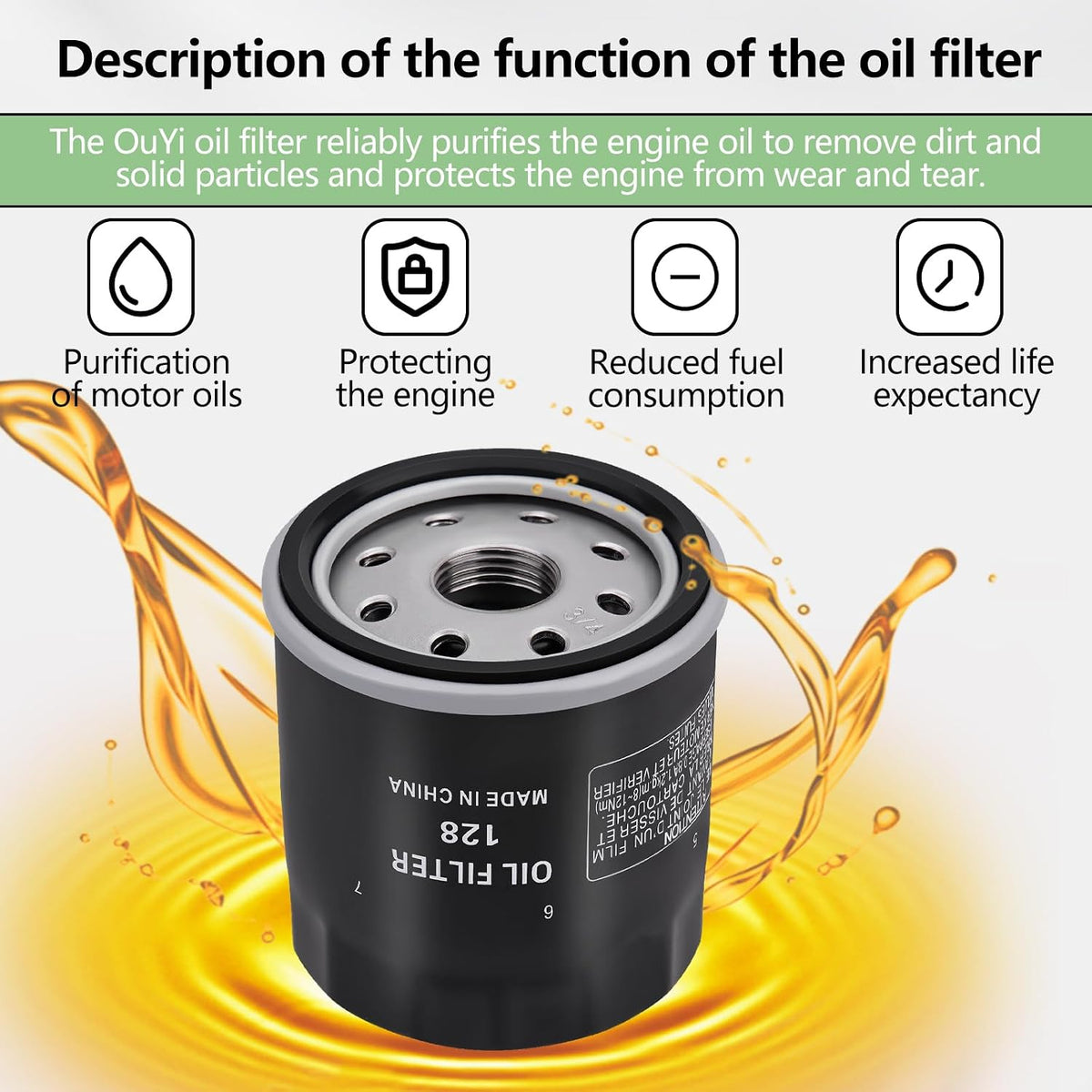 49065-0724 Oil Filter Compatible With Kawasaki 49065-7010 FX751V FX801V FX850V FX921V FH381V FH430V FH480V FH541V FH580V FH601V FH641V FH680V FH721V FH601D FH680D FH721D FH770D KAF300 400 620 (6)