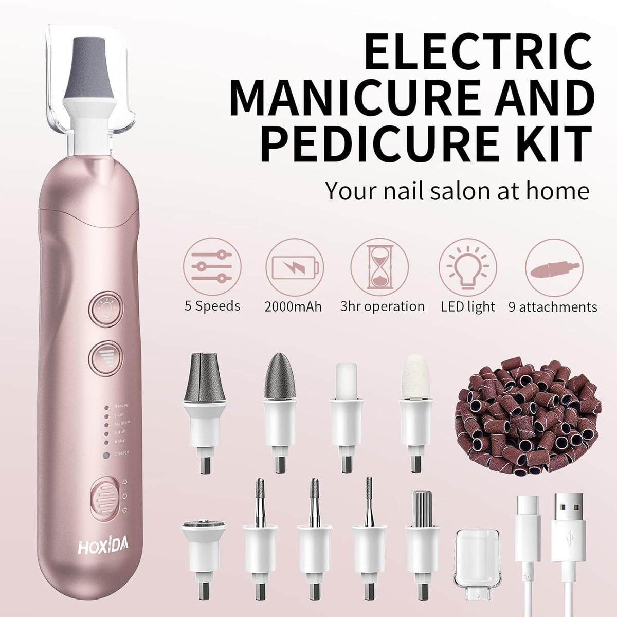 Nail Drill Grinder for Senior Thick Toenail Manicure Pedicure Kit