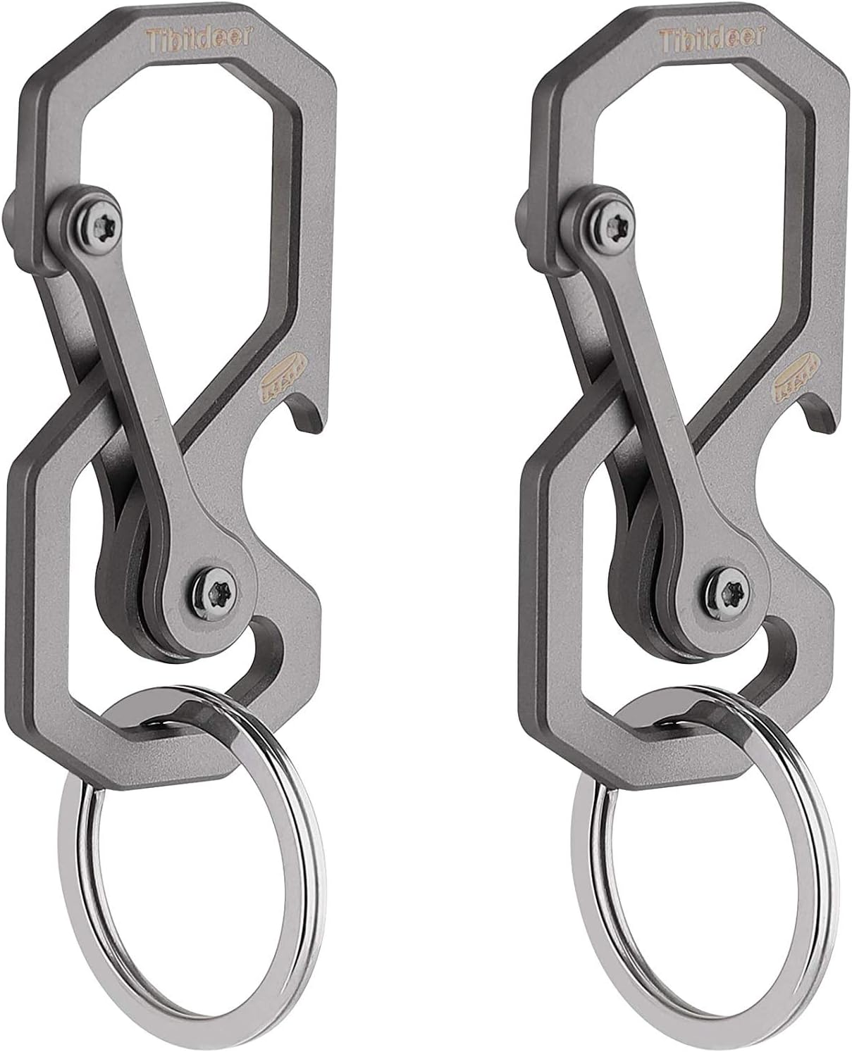 Titanium Keychain, Multifunctional Carabiner Clip Key chain Heavy Duty Car Key Organizer with Bottle Opener