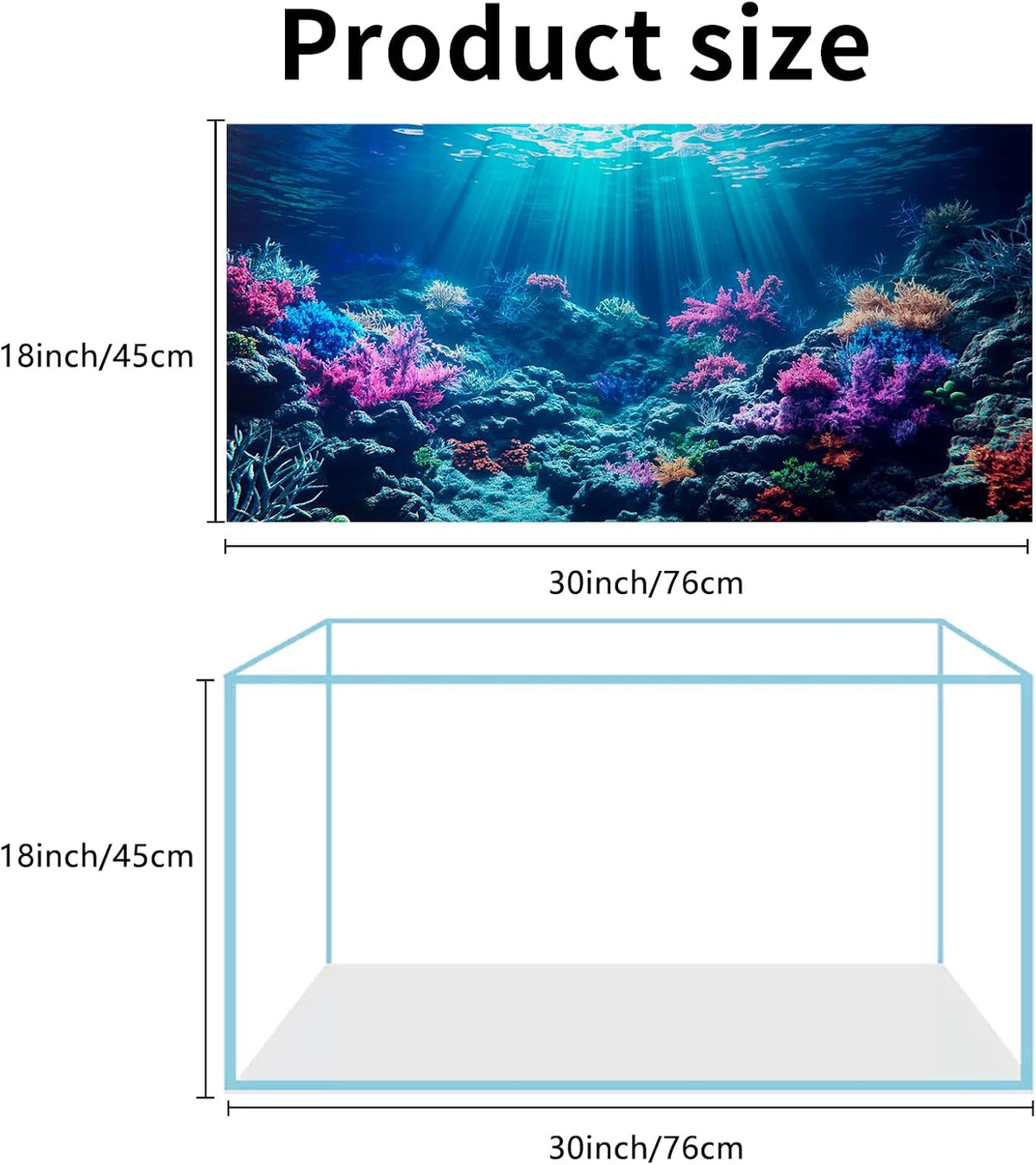 3 Pack Aquarium Background, 30x18 inch Polyester Aquarium Background