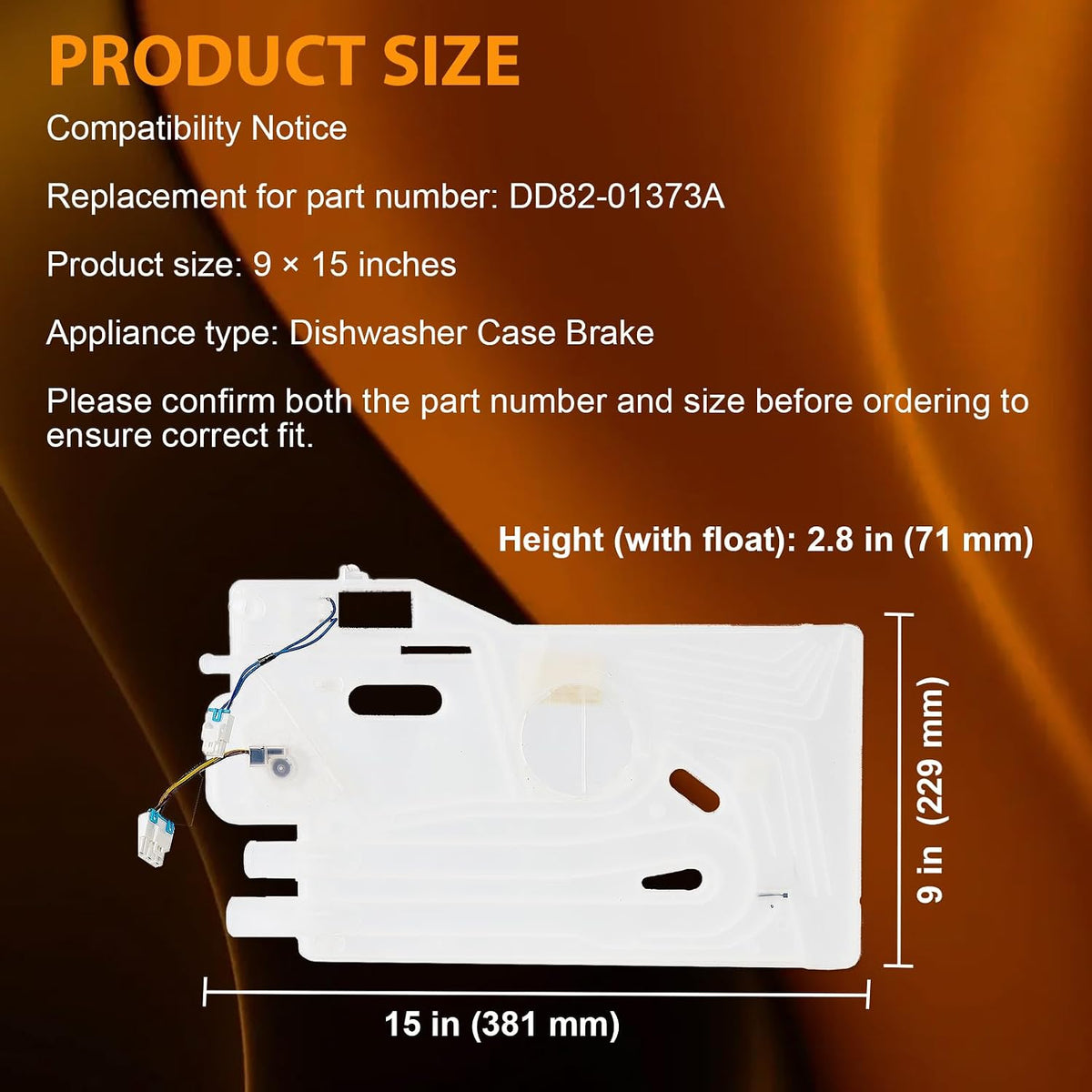 【𝟮𝟬𝟮𝟲 𝙐𝙥𝙜𝙧𝙖𝙙𝙚𝙙】DD82-01373A / DD82-01111A(B) Dishwasher A/S-Assy Case Brake And Overflow Sensor (15 * 9 * 1.4in) - fit for Samsung Dishwasher OEM Parts DD82-01111B