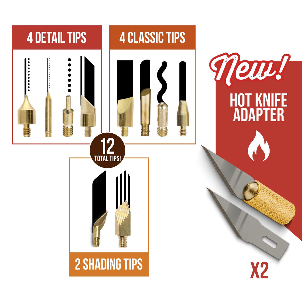 Wood Burning Tool Kit 16 Piece Adjustable Temp Wood Burning Pen