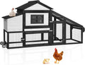 Mobile Chicken Coop with Wheels for 2-4 Chickens, Backyard Expandable Chicken House Duck Cage with Run, 2 Nesting