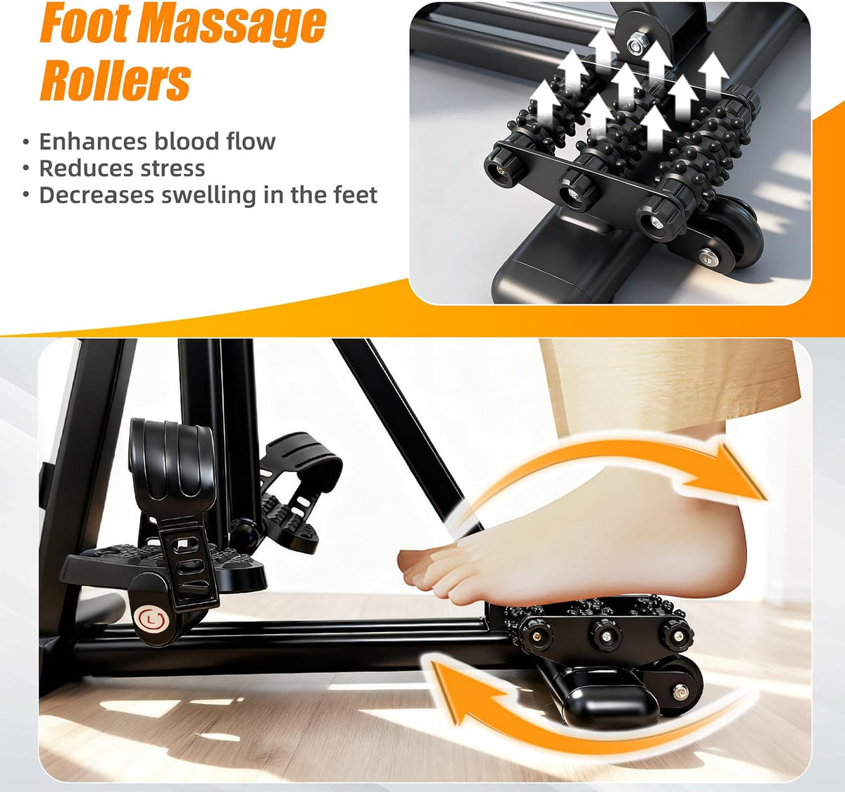 Arm and Leg Pedal Exerciser for Seniors - Seated Pedal Exerciser with Leg Swing Exercise, Arm Rope Pull Exercise&Foot