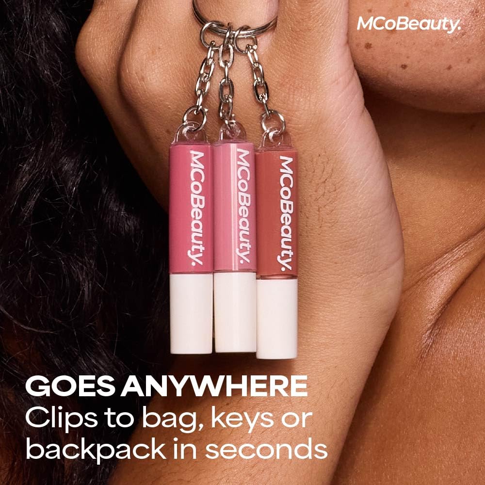 Lip Gloss Trio - Keychain Lip Gloss Set of 3 Mini Glosses