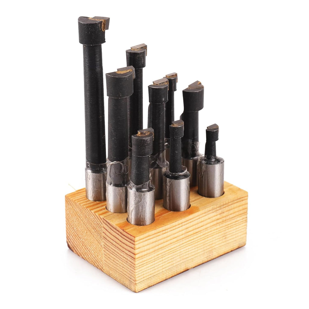 9-Piece 1/2" Boring Bar Set - C6 Carbide Tipped Lathe Tools Kit