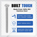 Zonon 50 Pcs 1/4-20 x 3-1/2" Hex Head Screw Bolt, Silver