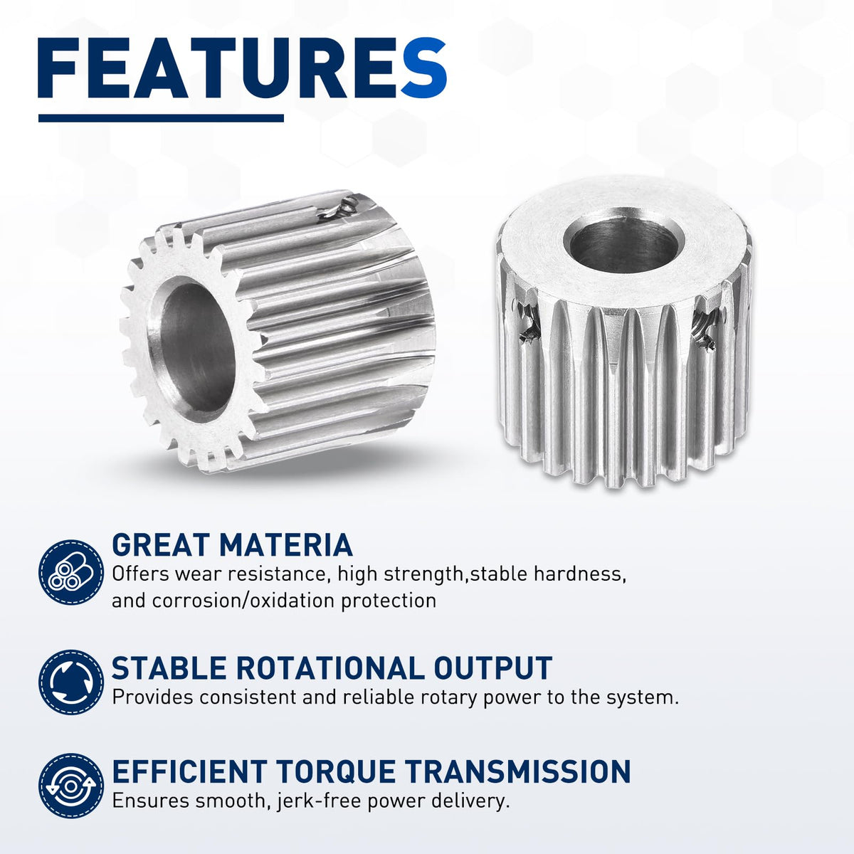 DTGN Spur Gear 1Mod 22 Teeth 12mm Thickness 12mm Bore 2Pcs