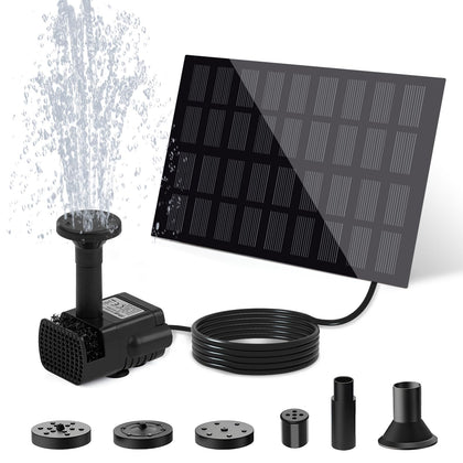 Solar Water Fountain for Bird Bath with Seperate Solar Panel 2W,Solar Fountain Pump for Pond,Water Feature Solar