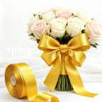 1-1/2 Inch Yellow Satin Ribbon 50 Yards Single Face Polyester