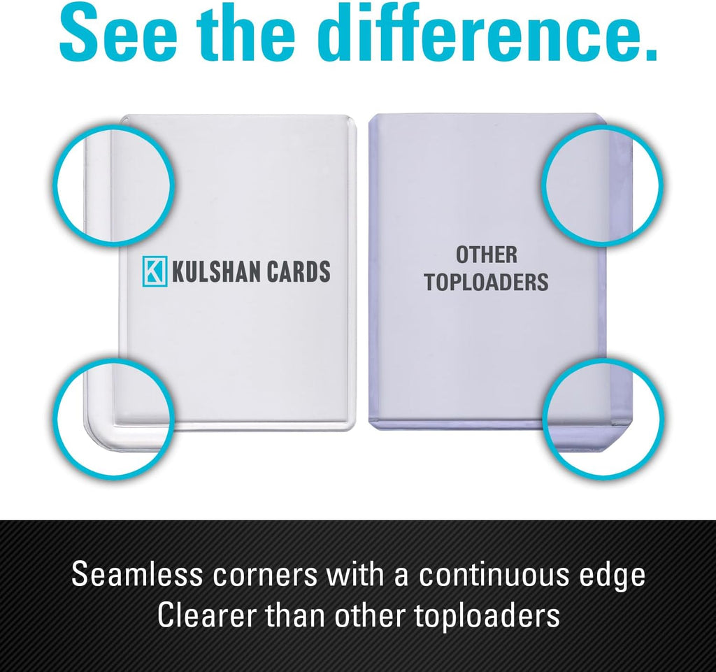Premium Seamless 35pt Toploaders 3" x 4" Extra Rigid for Trading Cards Compatible with Sports TCG MTG CCG