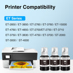 Compatible Ink Refill Bottles Replacement for Epson 502 Ink Black