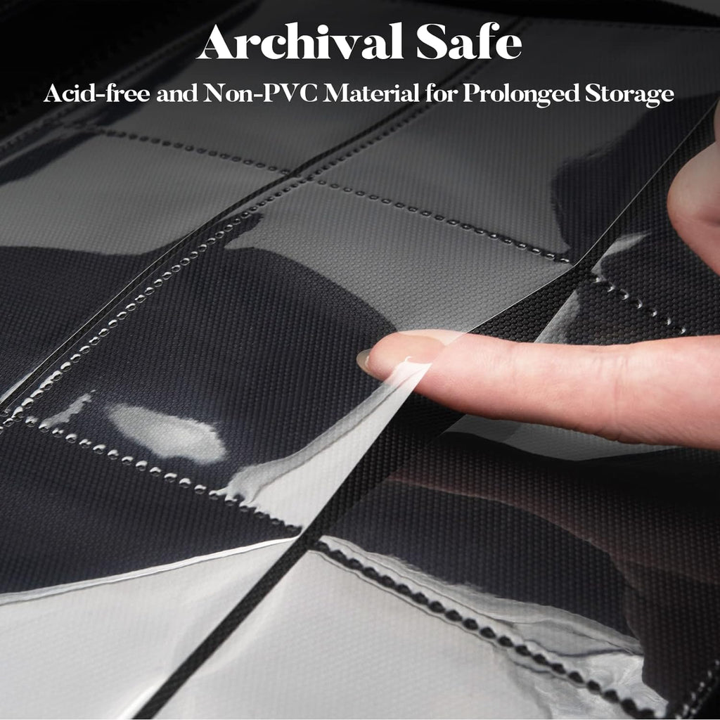 Premium Zip Card Binder, Fabmaker 9 Pocket Trading Card Binder PU Cover | Zipper Card Collection Album for 360 Cards