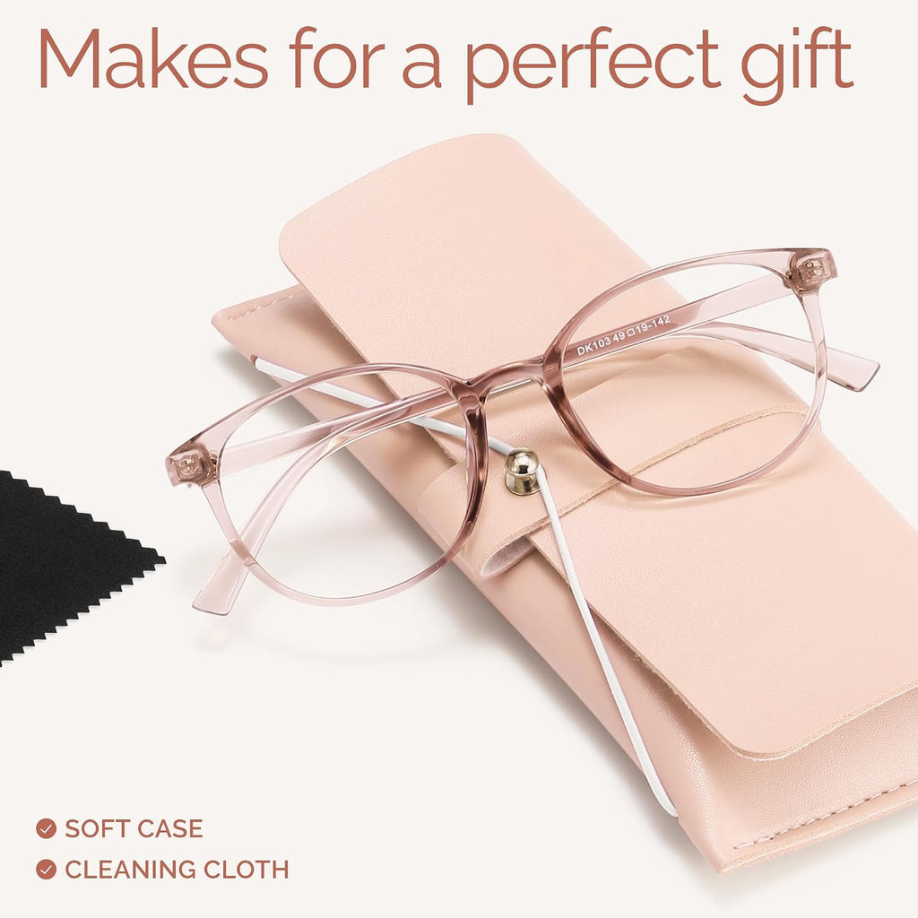 Blue Light Blocking Glasses Women, Fashion Round Transparent Anti Blue Light Glasses with Anti Eyestrain & UV Glare