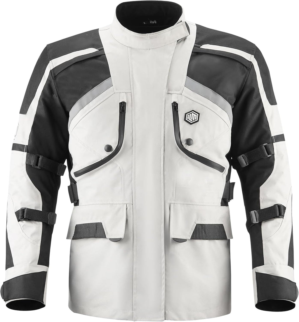 Motorcycle Jacket Adventure Mens Riding Armored Airflow Dirt Bike Touring Waterproof Clothing All Season Model RL01