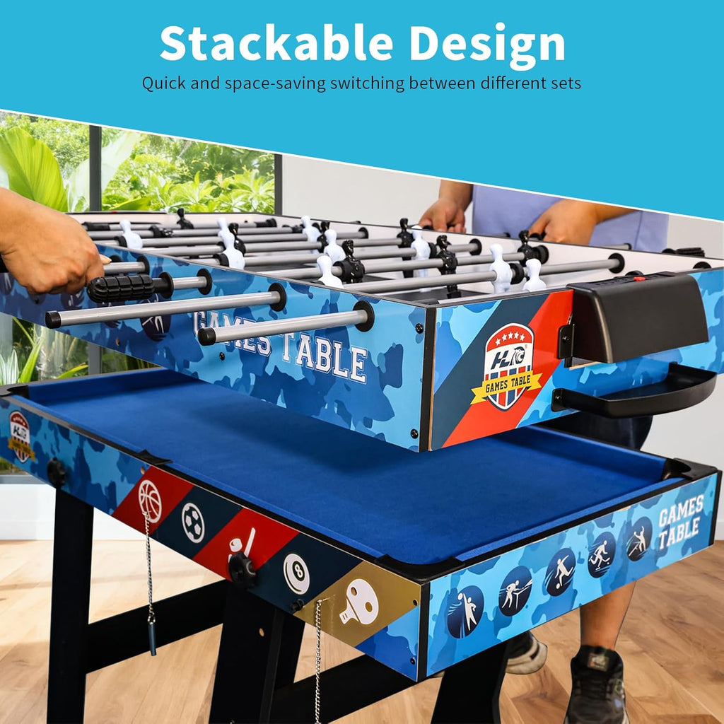 5 in 1 Multi Combo Game Table,Folding Multi Game Combination Table Set with Soccer Foosball Table,Pool Table,Hockey