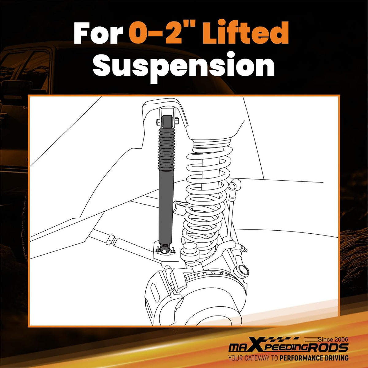 maXpeedingrods 0-2" Rear Shocks for Chevy Silverado/GMC Sierra 1500 99-07