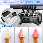 Commercial Soft Serve Ice Cream Machine, 2200W 3 Flavor Soft Serve Maker with LCD Touch Screen, 5.3-7.4 Gal/Hr High