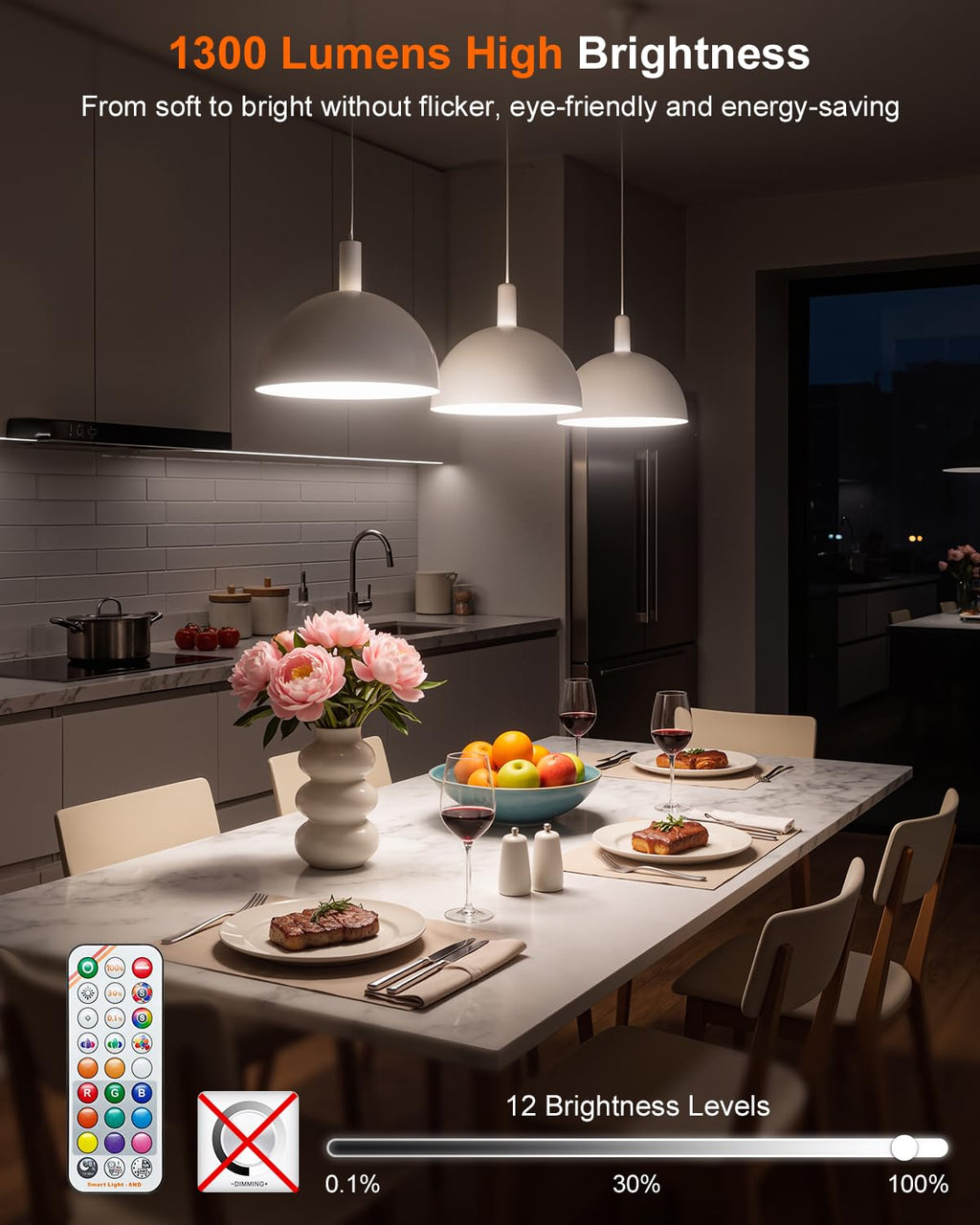Color Changing Light Bulb, LED Light Bulbs 100 Watt Equivalent