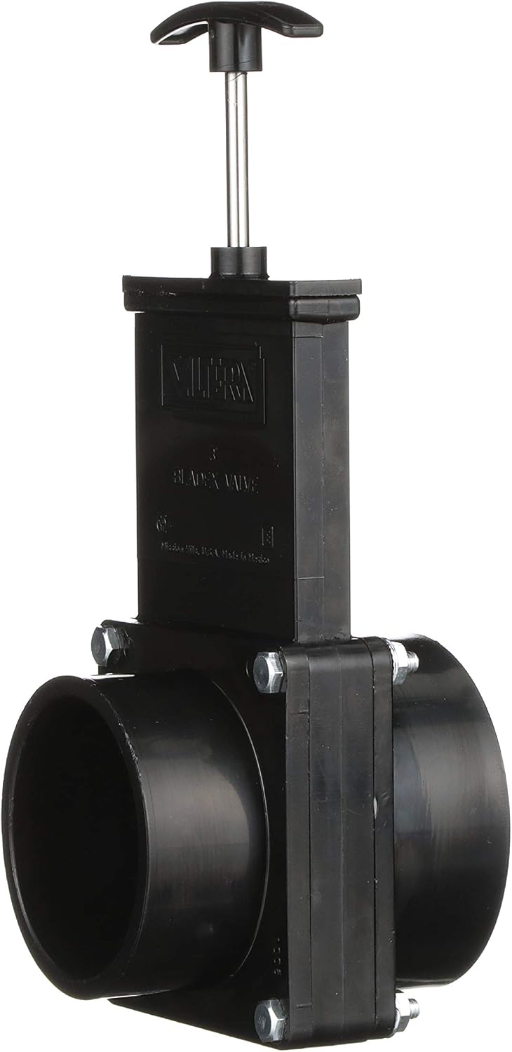 Valterra ABS Gate Valve for RV, Camper, and More - 3-Inch Hub x Spigot Connection