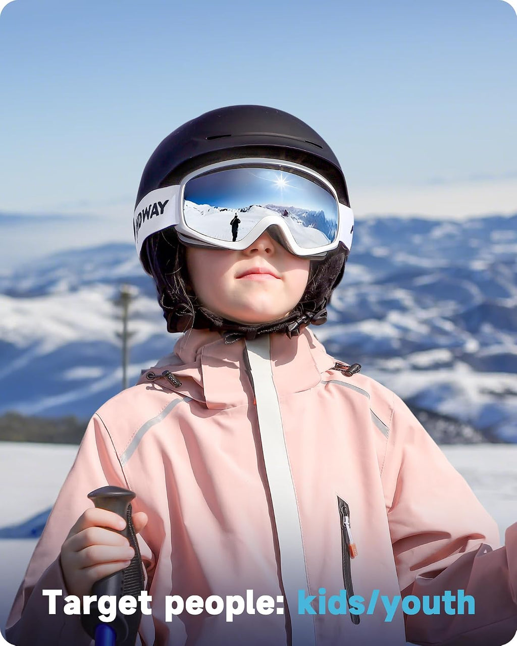 Kids Ski Goggles, Kids Snow Snowboard Goggles for Boys Girls Youth OTG