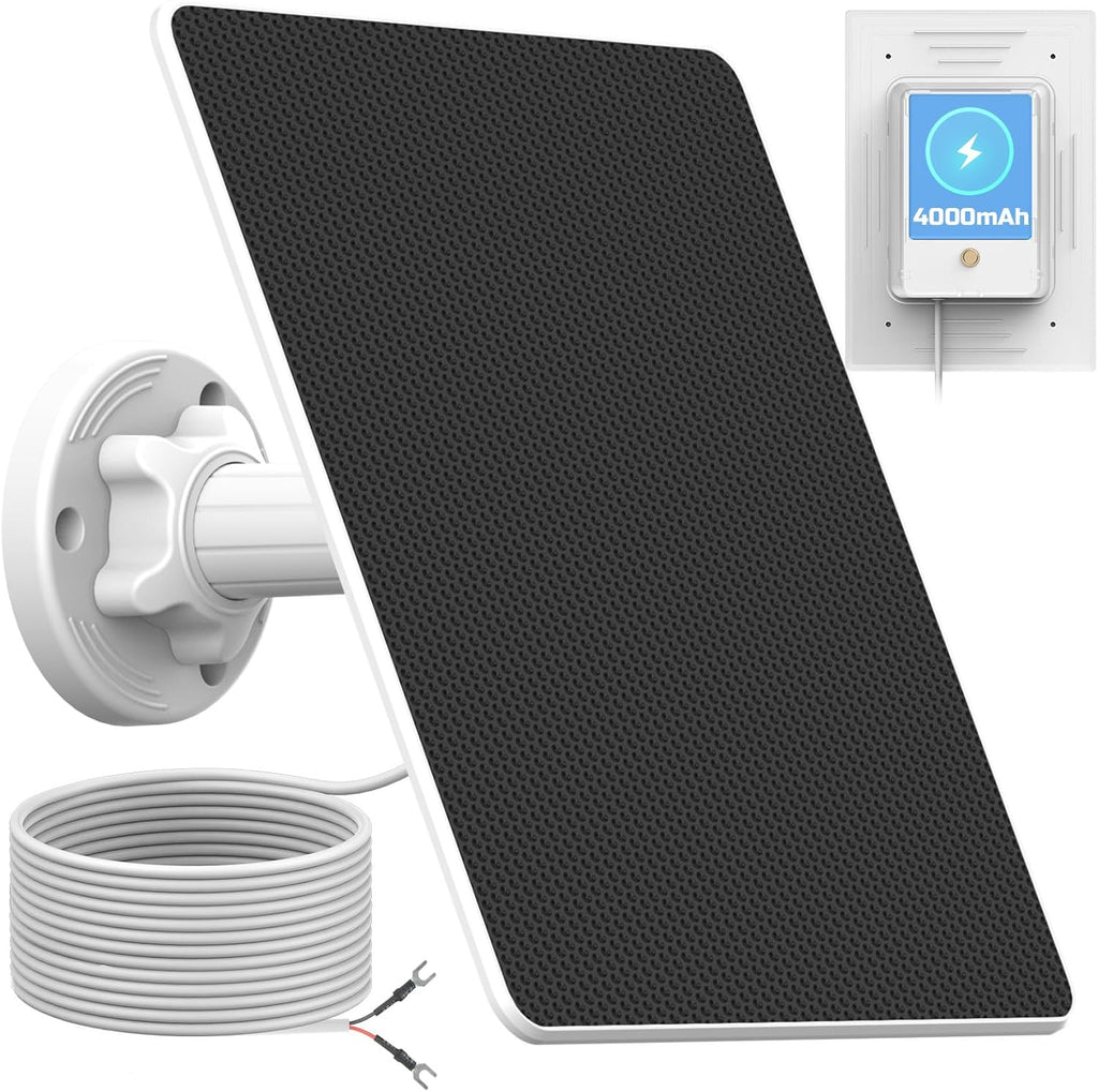 Solar Panel for Ring Doorbell, Built-in 4000mAh Battery