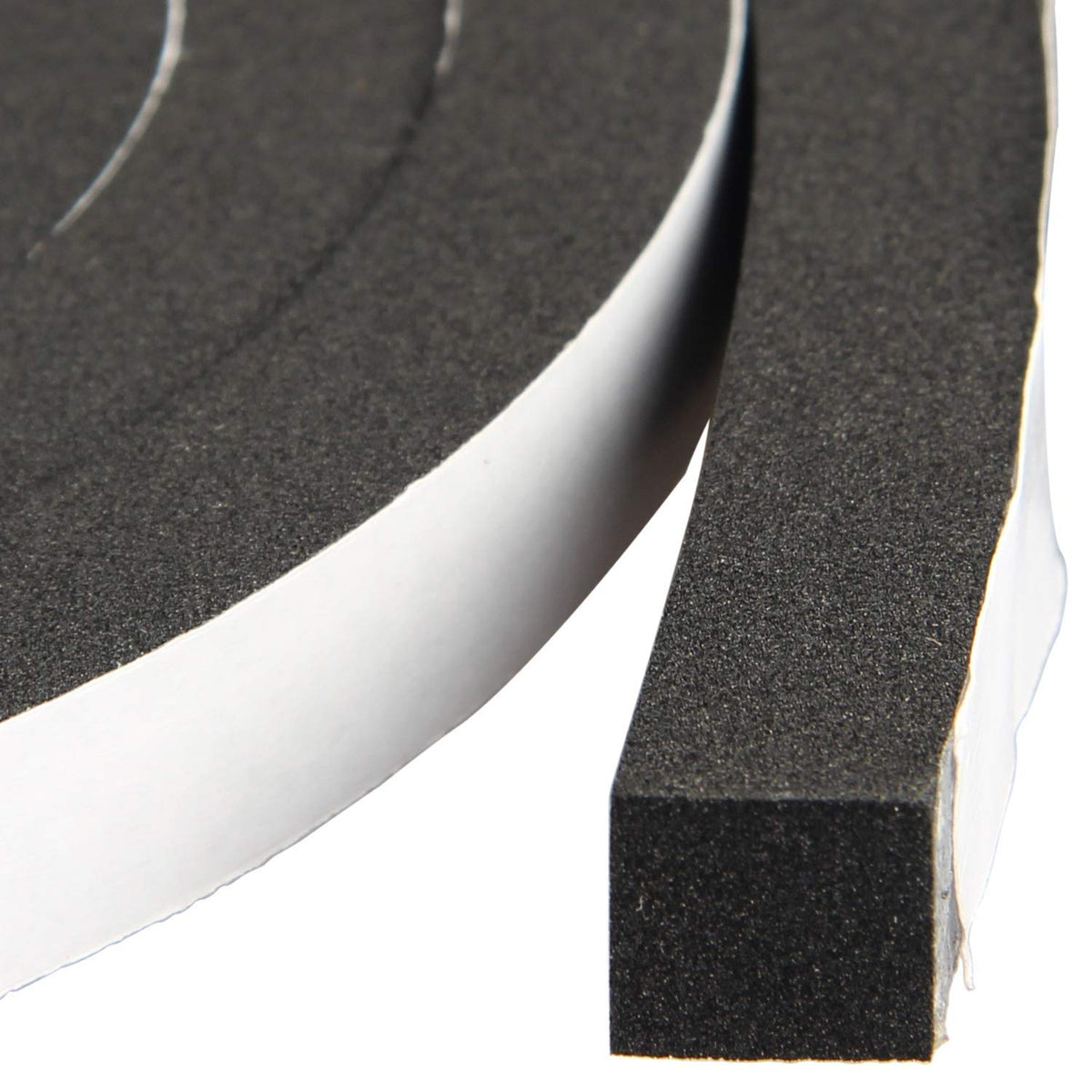 High Density Foam Tape Weather Stripping, 1/2" W x 1/2" T x 6.5Ft L, 2 Roll