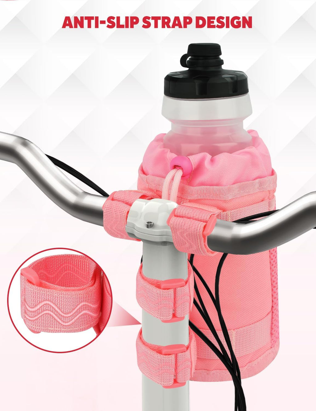 Bike Cup Holder, Bicycle Water Bottle Holder for Bike Handlebar | Bike Water Bottle Holder Handlebar with Mesh