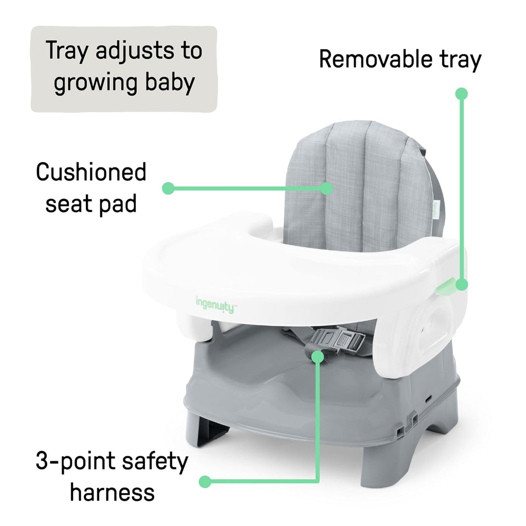 Deluxe Comfort Booster Seat for Kitchen Chair, Compact Fold, Portable, Lightweight, Toddler Booster Seat for Dining