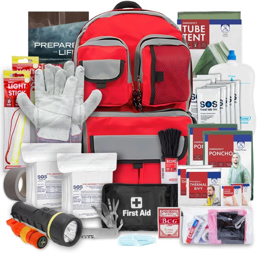 Family Emergency Kit | All-in-one Survival Kit Backpack for Earthquake, Flood, Disaster Relief, Civil Unrest &