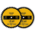 2-Pack 10in 40T/60T Table Saw Blades Compatible with Dewalt | 10in Table/Miter Saw Blade, Replace for