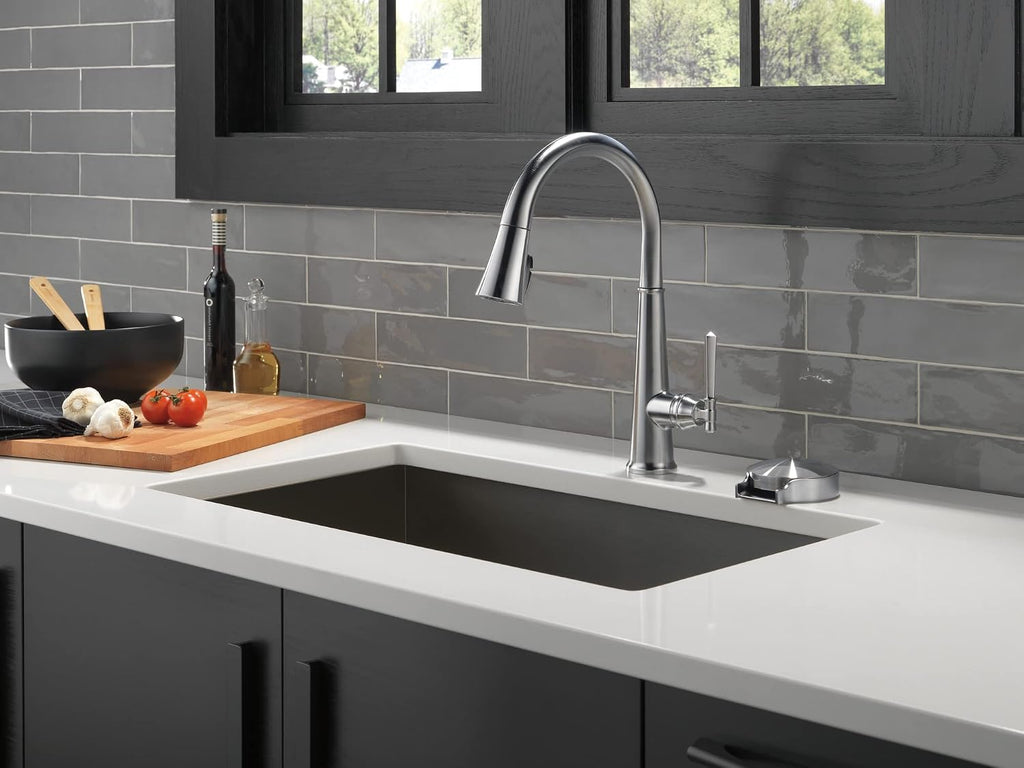 Brushed Nickel Metal Glass Rinser for Kitchen Sink, Cup Washer for Sink, Bottle Washer, Arctic Stainless GR250-AR