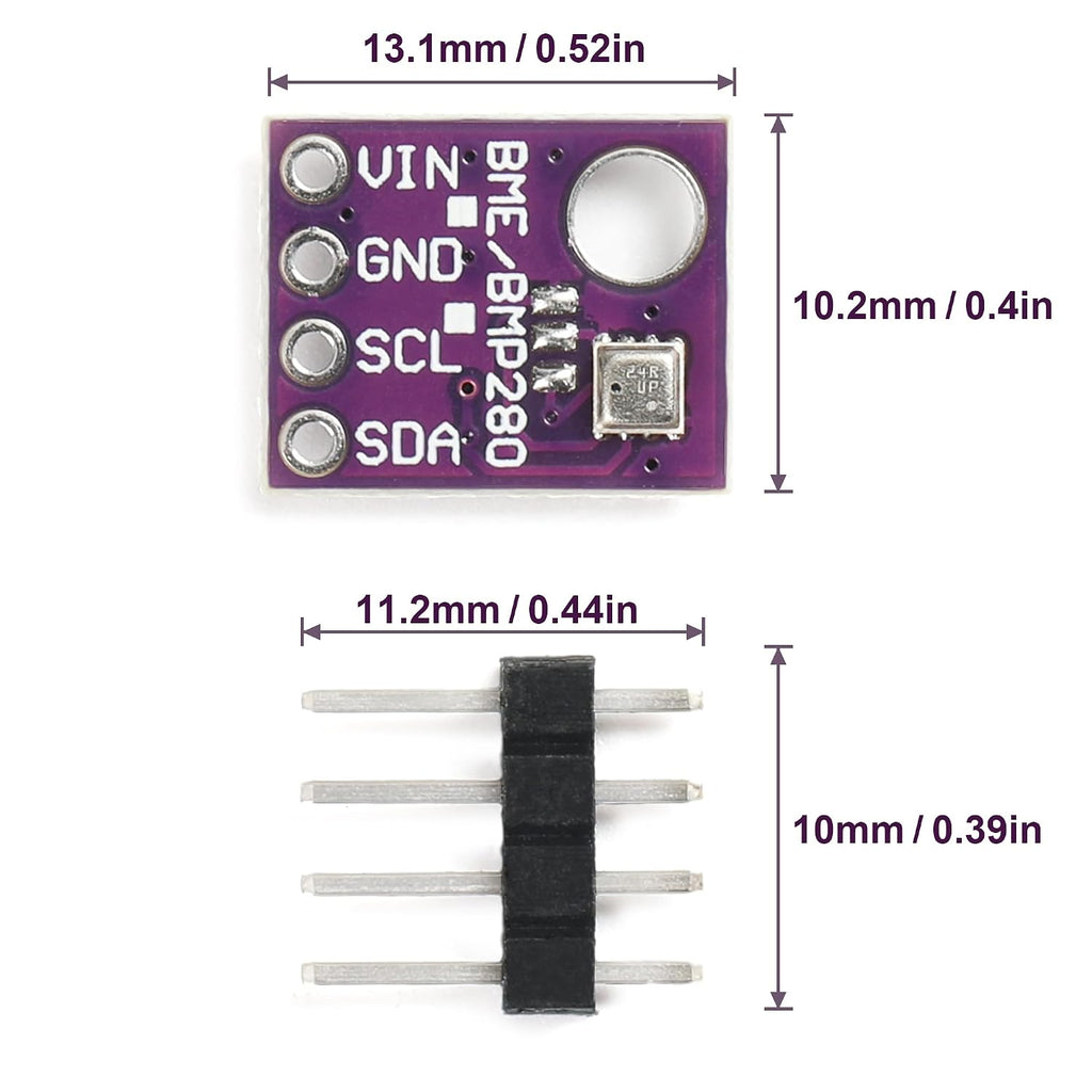 4PCS BME280 5V Sensor Module Atmospheric Pressure Temperature Humidity Sensors I2C SPI Breakout GY-BME280