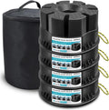 4-Pack 6in Trailer Jack Blocks, 40,000 lb RV Leveling Blocks, Black | Heavy-Duty & Stackable RV Stabilizer Pads