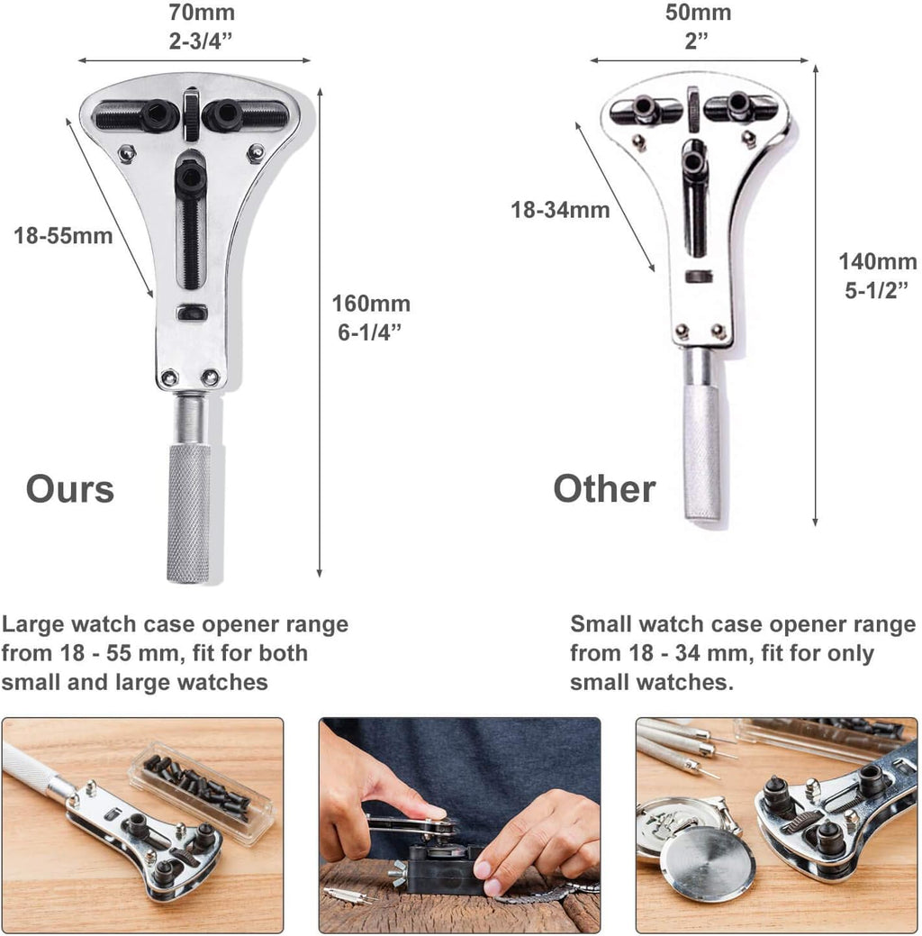 Watch Repair Kit, Anezus 187Pcs Watch Tool Kit with Watch Link Pin Remover Tools and Watch Back Case Removal Tools