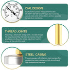Bimetal Thermometer, 0-250°F/-20-120℃, 1/2" NPT Connection Thread