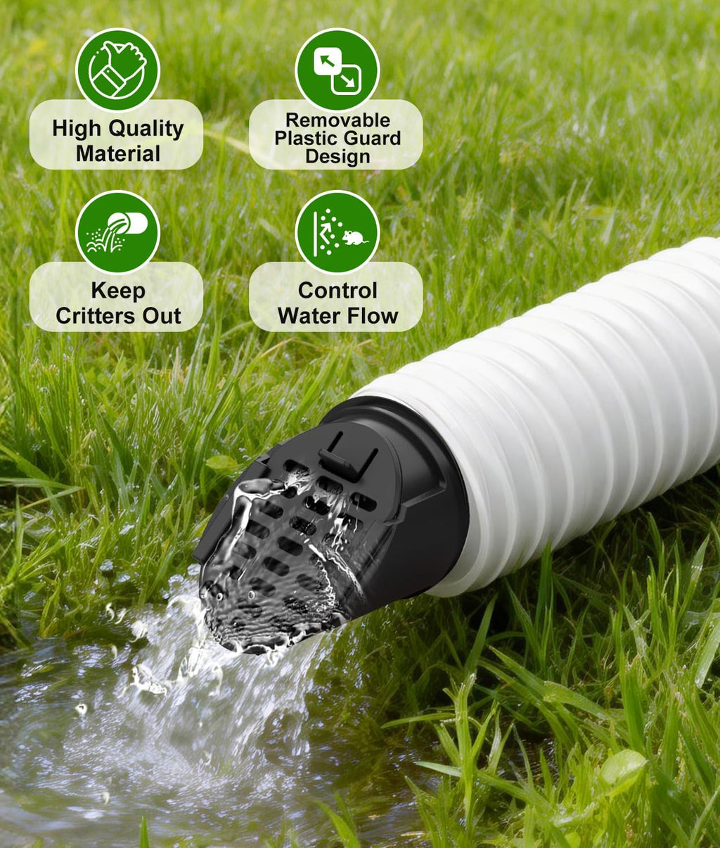 Rain Gutter Downspout Extension Hose Guard, Drain Downspout Extender Outlet Filter and Leaf Guard, for Standard 4''