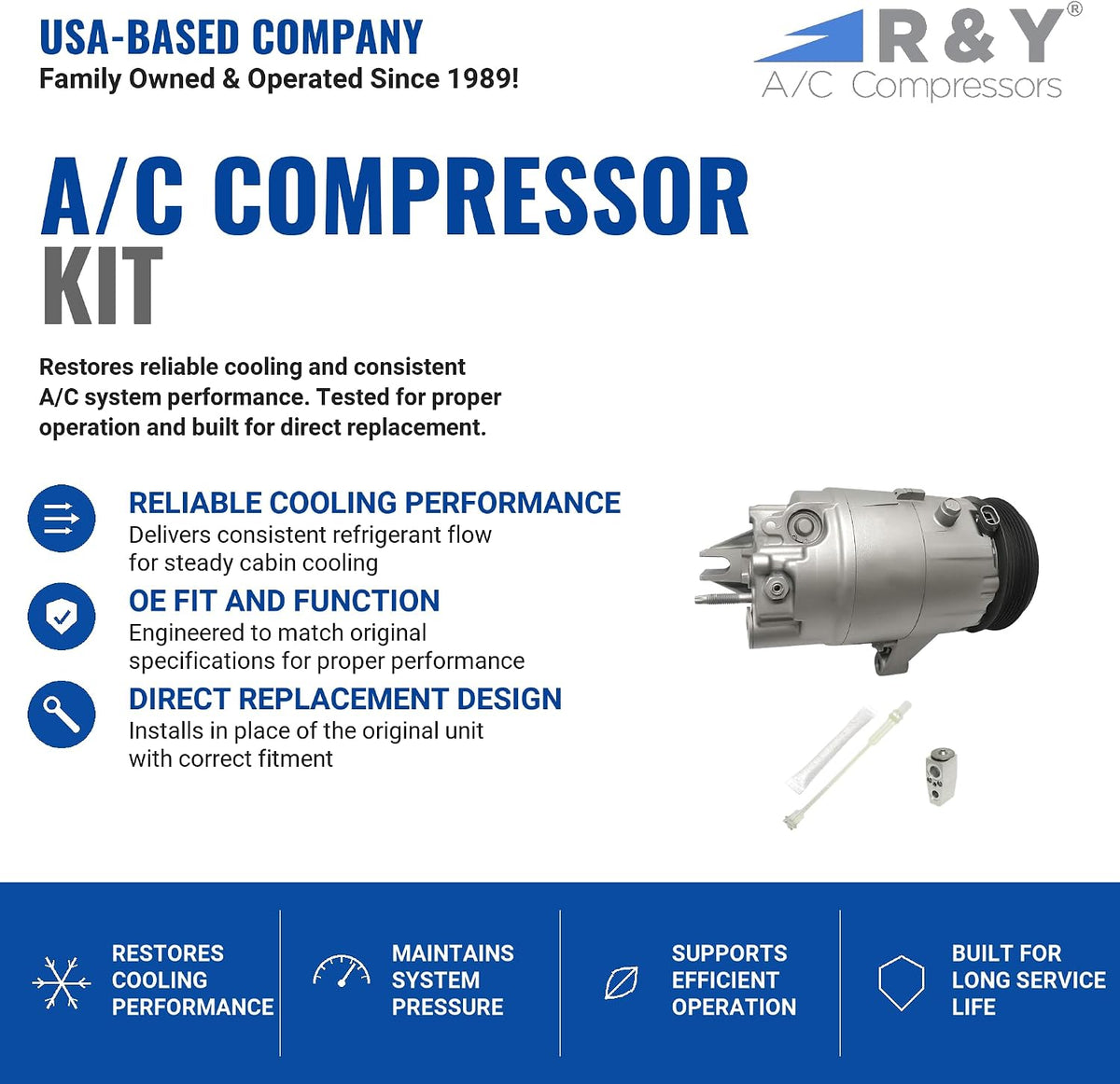 RYC Automotive Air Conditioning Compressor and Clutch Kit KT EA00-01
