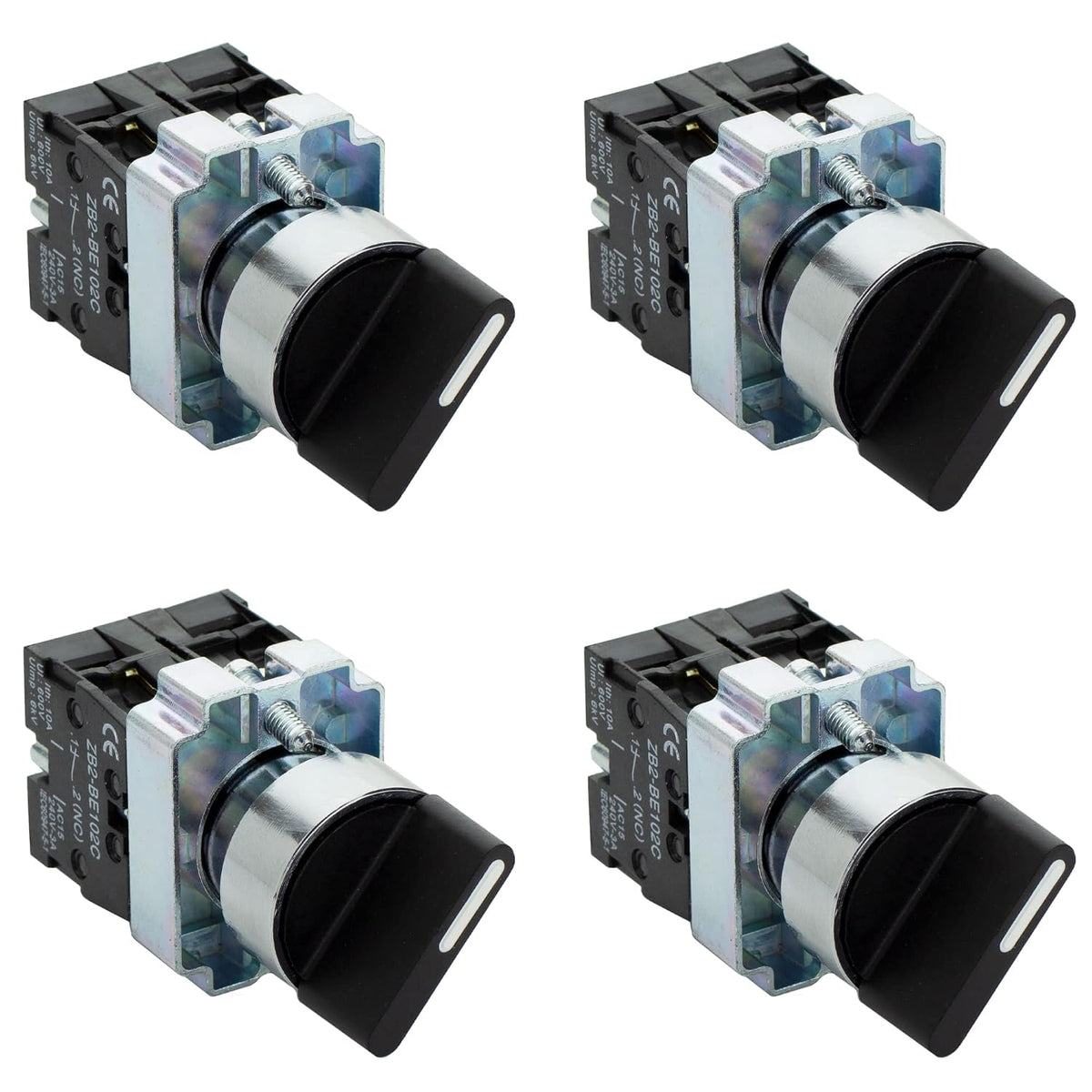 Rotary Switch 2 Position Selector Switch Maintained, 4 Pack