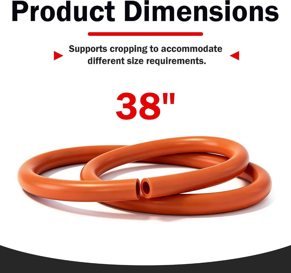 2-Pack Furnace Pressure Switch Hose,3/16" ID x 38" High Temperature Silicone Vacuum Pressure Tubing, Includes 6 pcs 304 Stainless Steel Clamps, Compatible with Rheem Ruud Weatherking 79-21491-83