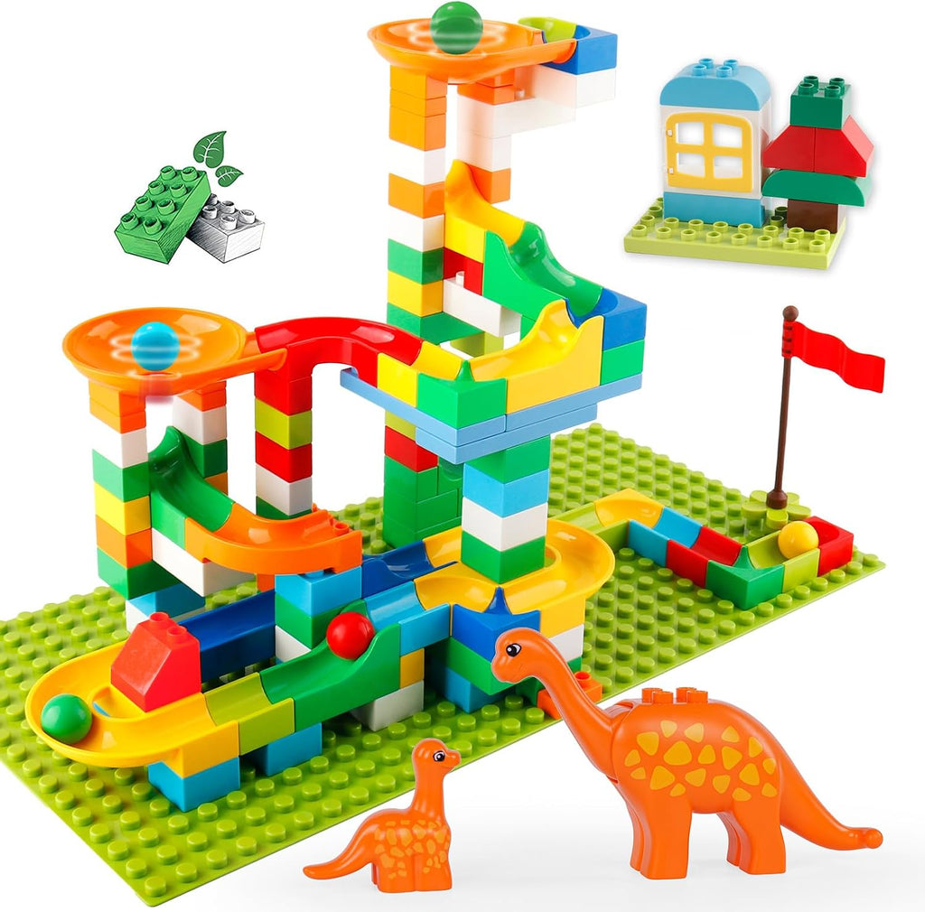 Marble Run Building Blocks, 145 PCS Classic Big Blocks STEM Toy