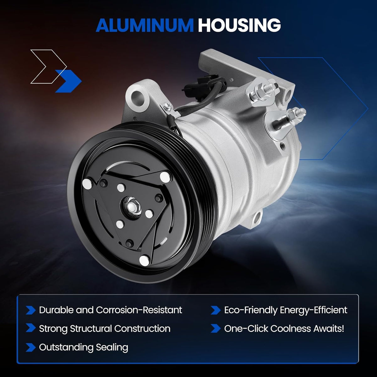 78374 AC Compressor with Clutch for Dodge Caravan 2001-2007 3.3L