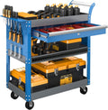 3 Tier Rolling Tool Cart on Wheels,Mechanic Tool Cart with Lockable Drawers,440 LBS Load Capacity Tool Storage Cart