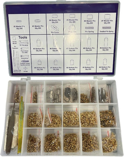 Schlage Compatible Rekey Kit – SC1 Pinning Kit with 200 Pins, Springs & Tools for Lock Rekeying