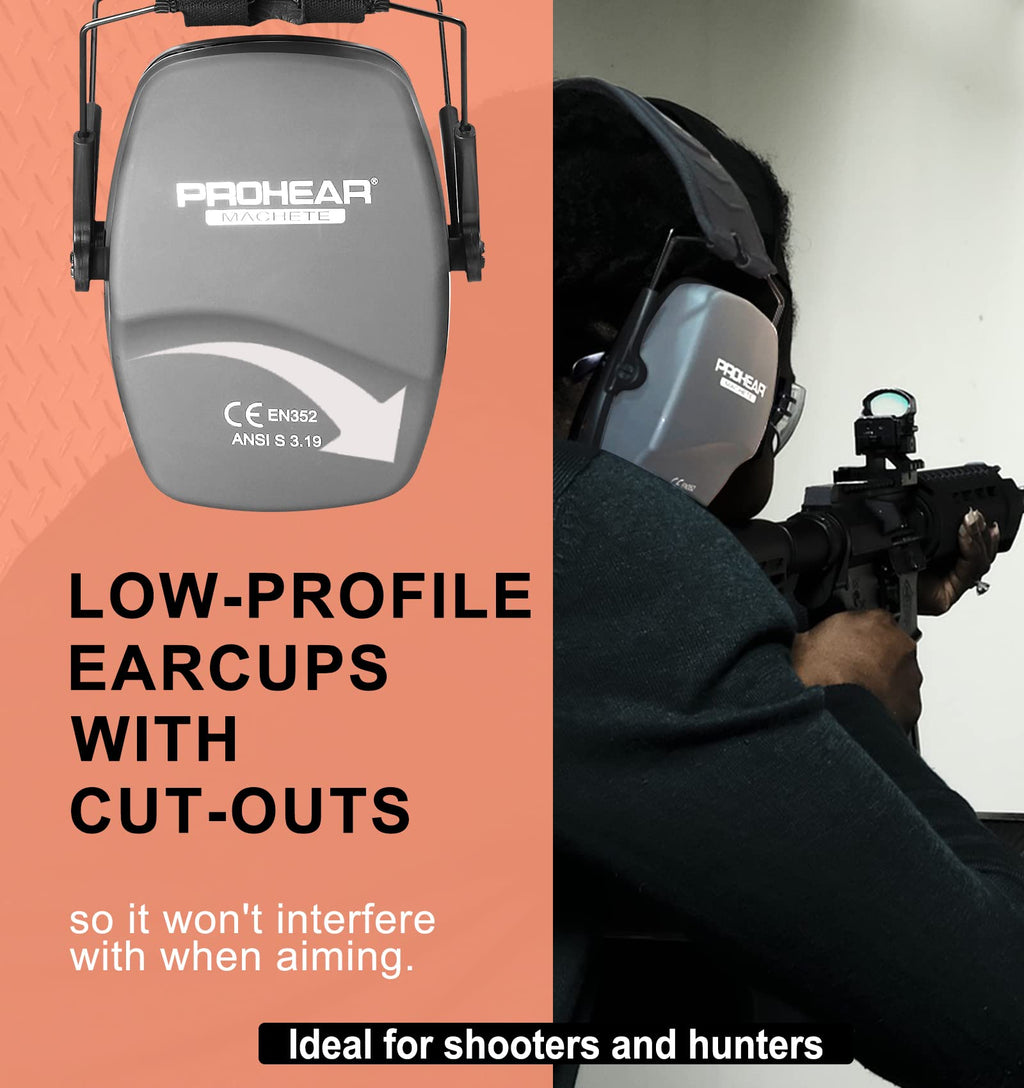 016 NRR 26dB Shooting Ear Protection, Slim Passive Earmuffs