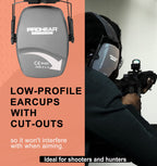 016 NRR 26dB Shooting Ear Protection, Slim Passive Earmuffs