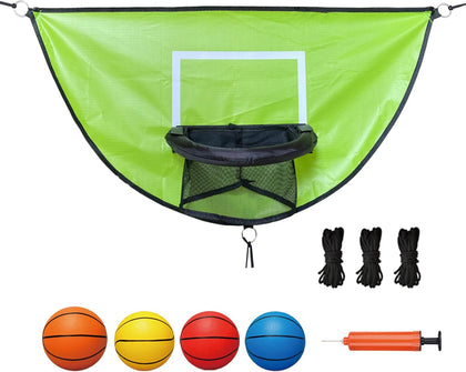 Trampoline Basketball Hoop, with Pump and 4 Mini Balls, Easy to Install, Universal Trampoline Accessories